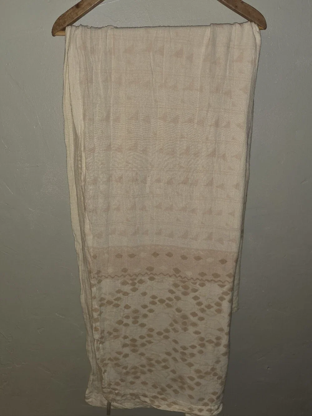 Beige Patterned Shower Curtain - Unbranded